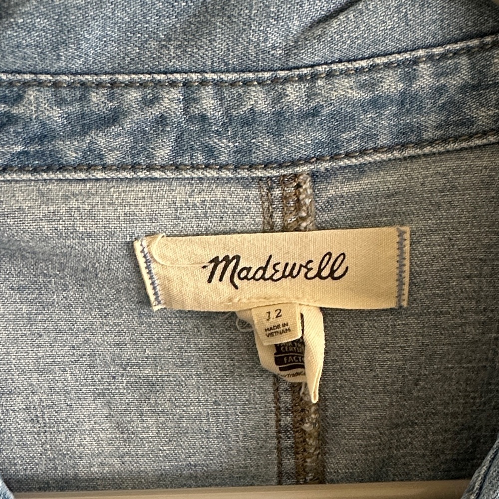 Madewell Light Blue Button Up Denim Dress - Picture 2 of 3
